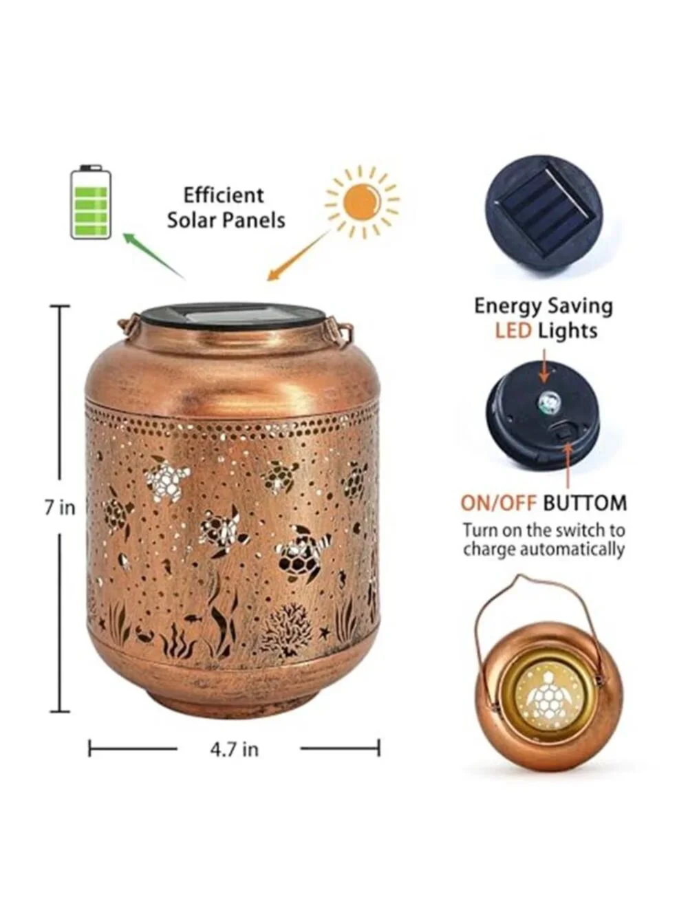 Sea Turtle Solar Lanterns Outdoor Waterproof,Hanging Solar Lights Sea Turtle